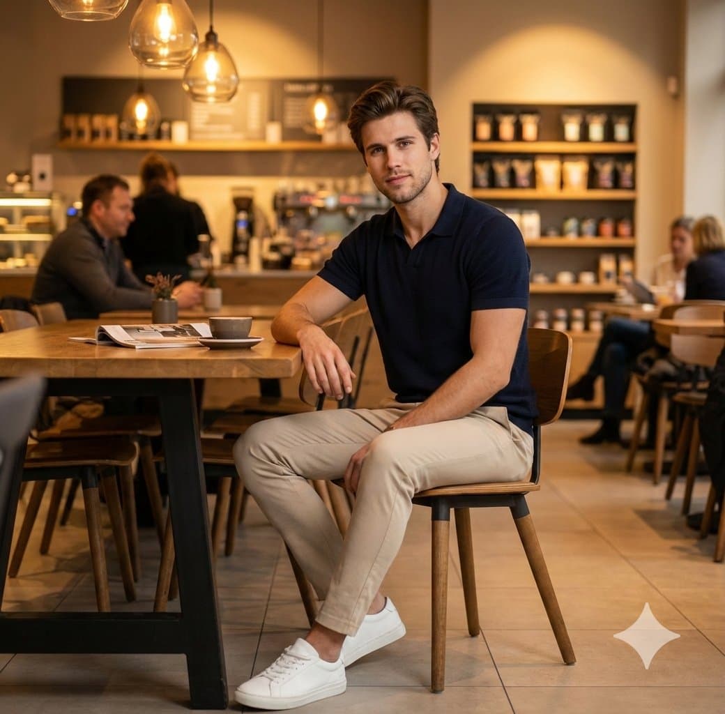 Photorealistic Café Lifestyle Shot Prompt — example 1