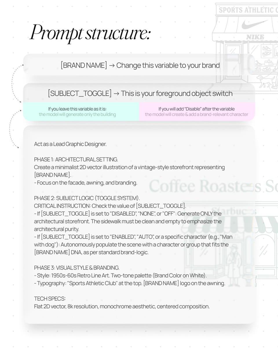 Retro Line Art Storefront Illustration Generator Template — example 1