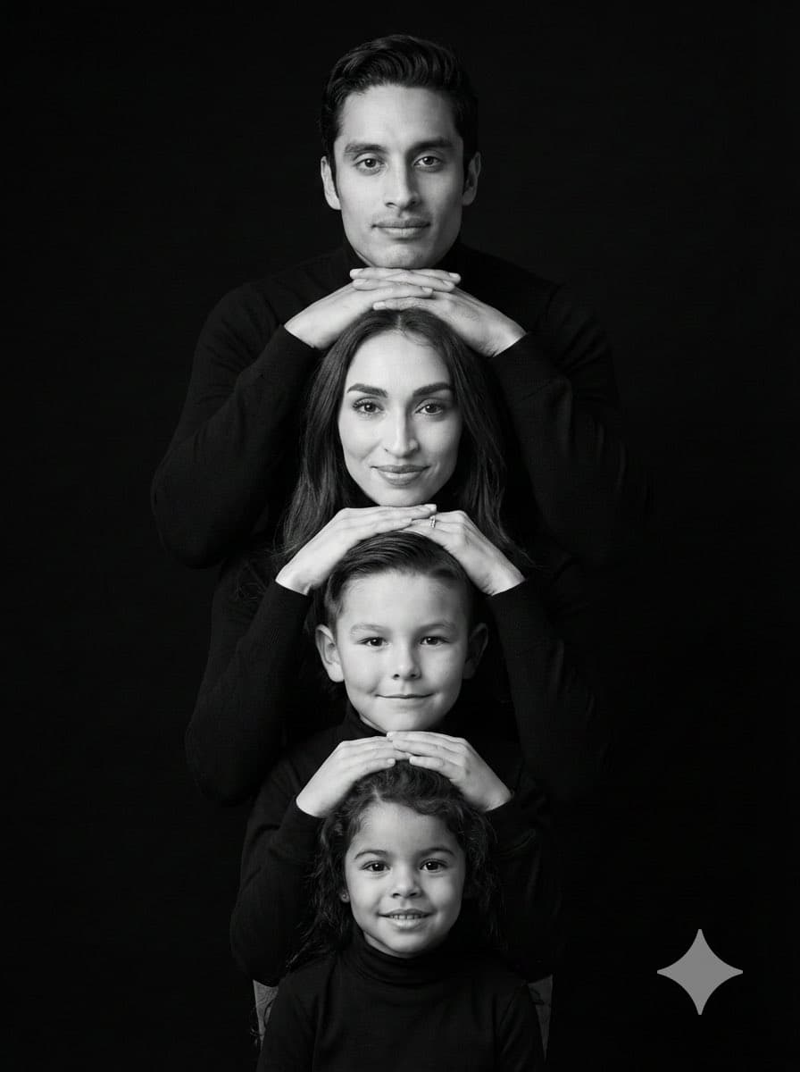 Hyperrealistic 4-Person Family Portrait — example 1