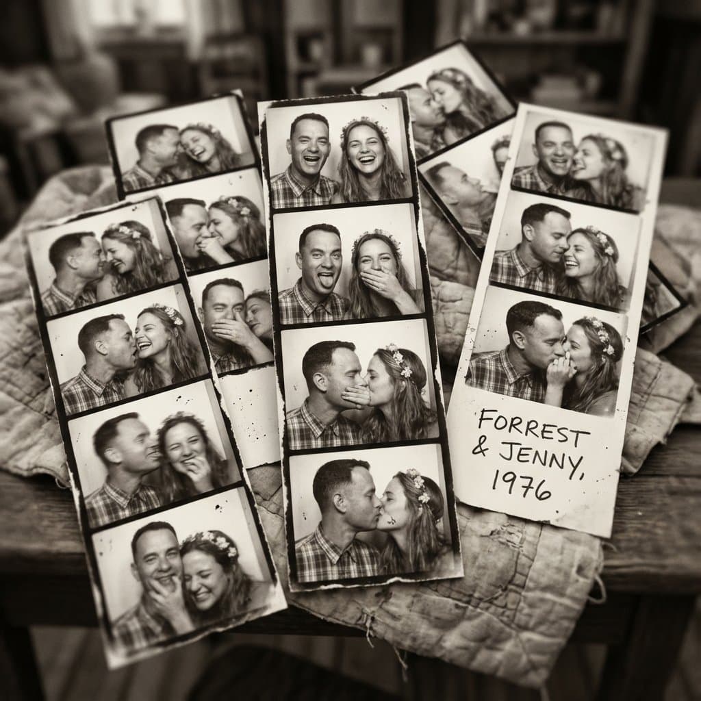 Forrest Gump & Jenny Analog Photobooth Collage — example 1