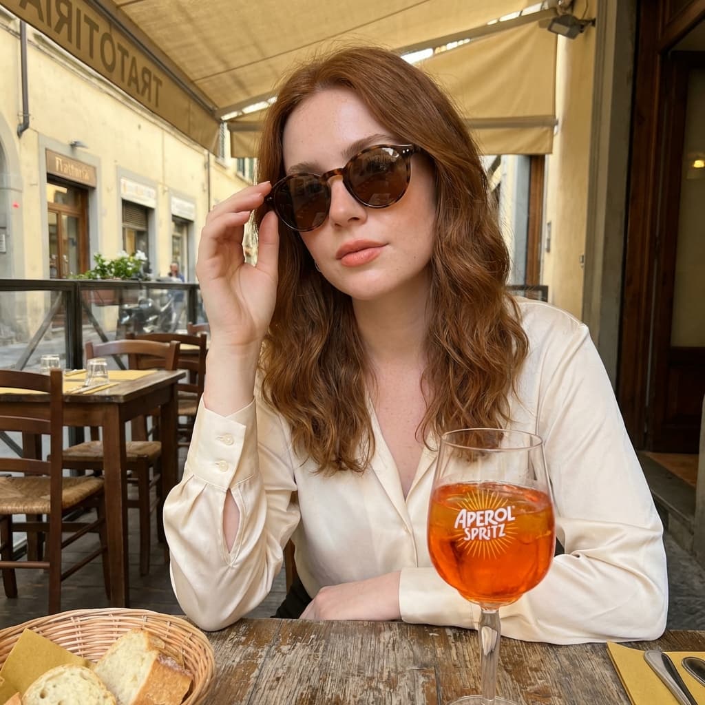 Golden Hour Portrait at Italian Trattoria — example 1