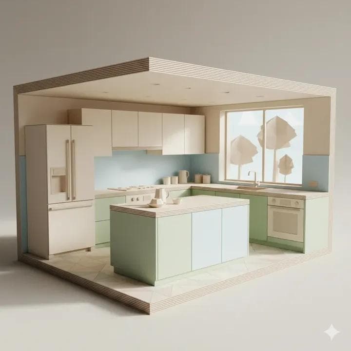 Origami Kitchen Cutaway — example 1