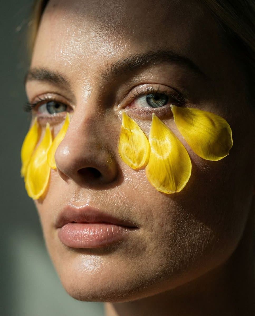 Macro Portrait with Organic Melancholy Aesthetic (JSON Format) — example 2
