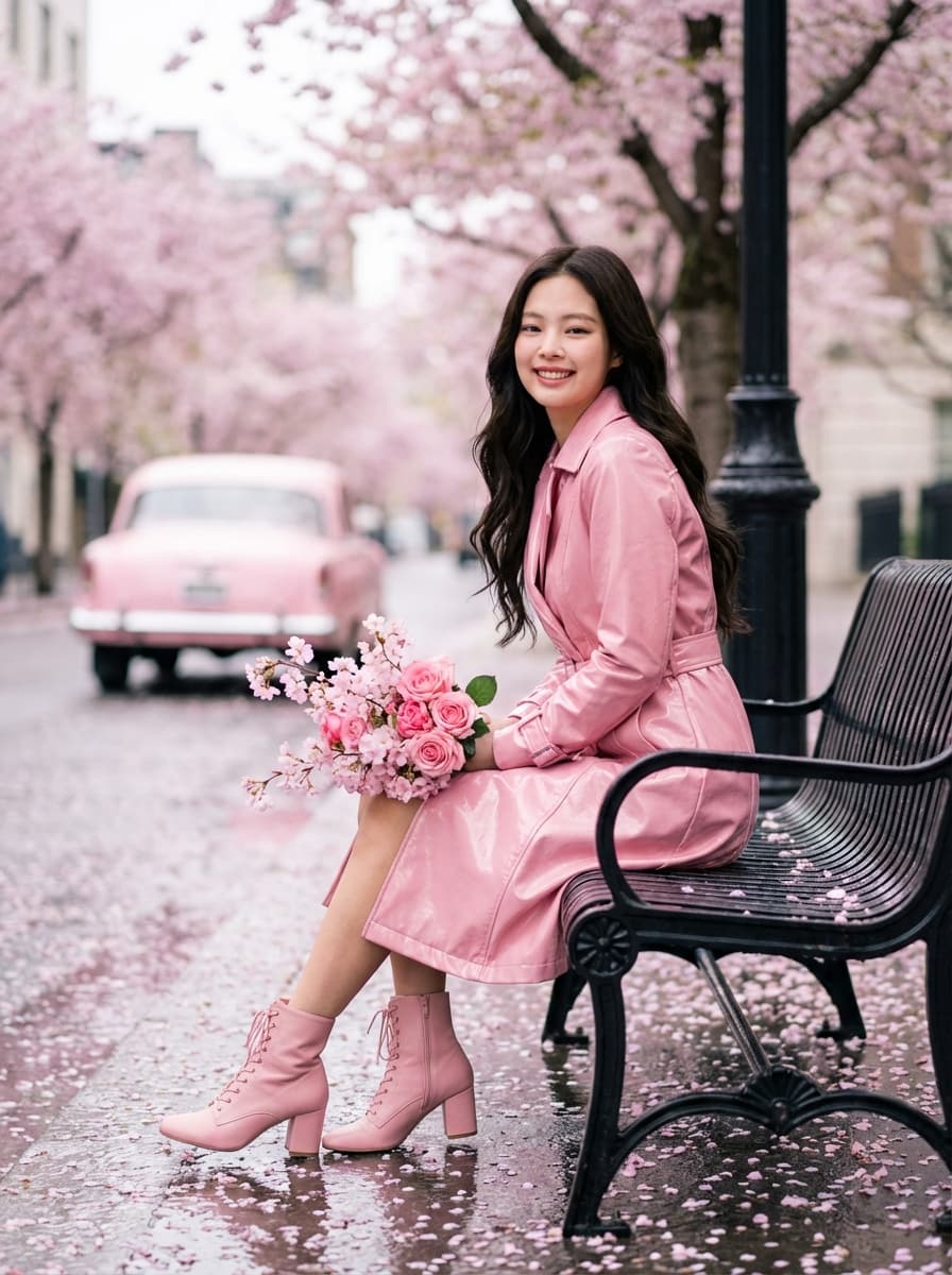 Jennie Kim Pink Spring Portrait — example 1