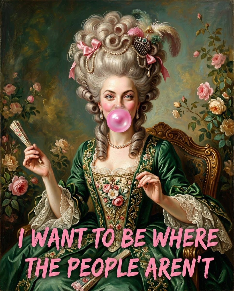 18th Century Woman Blowing Bubblegum — example 1