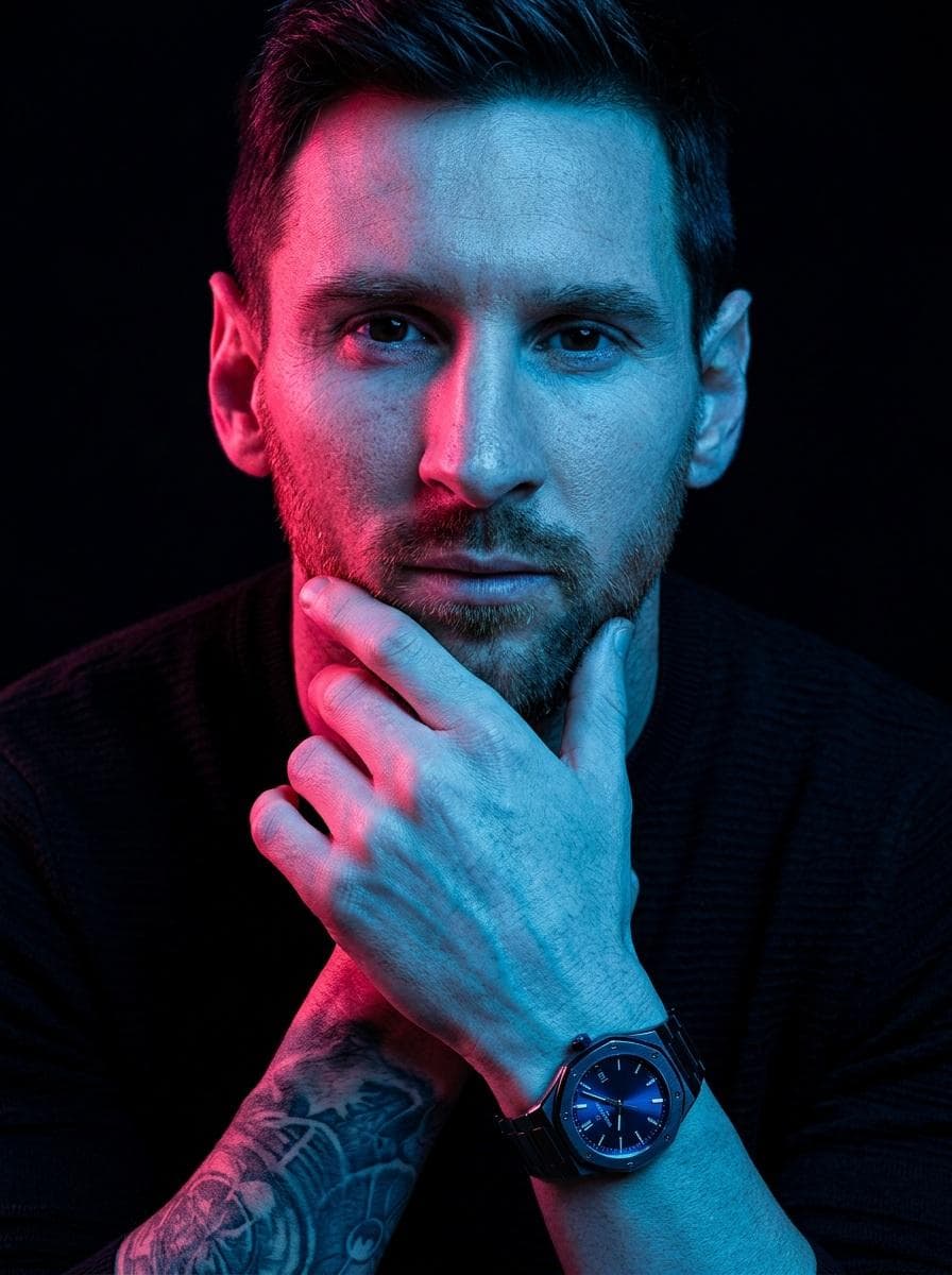 Hyper-Stylized Dual-Tone Neon Portrait Prompt — example 1