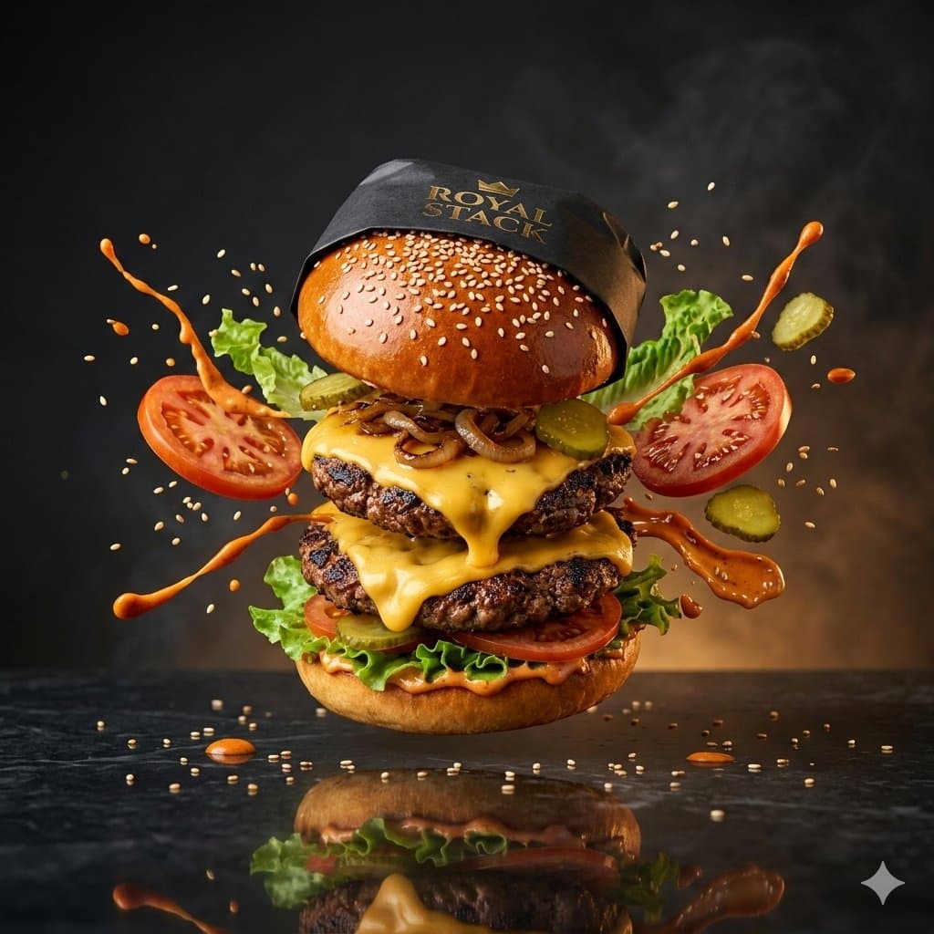 High-Speed Commercial Luxury Burger Photography — example 1