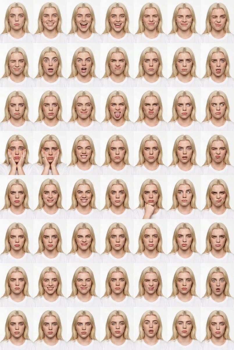 48-Panel Studio Expression Contact Sheet Prompt — example 1
