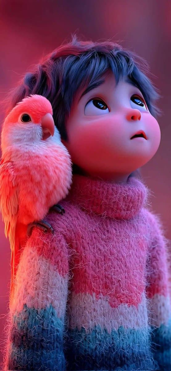 Pixar-Style 3D Animated Child Portrait with Animal — example 2