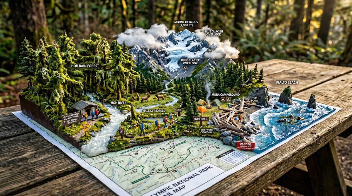 National Park Trail Map Miniature Ecosystem Diorama — example 1
