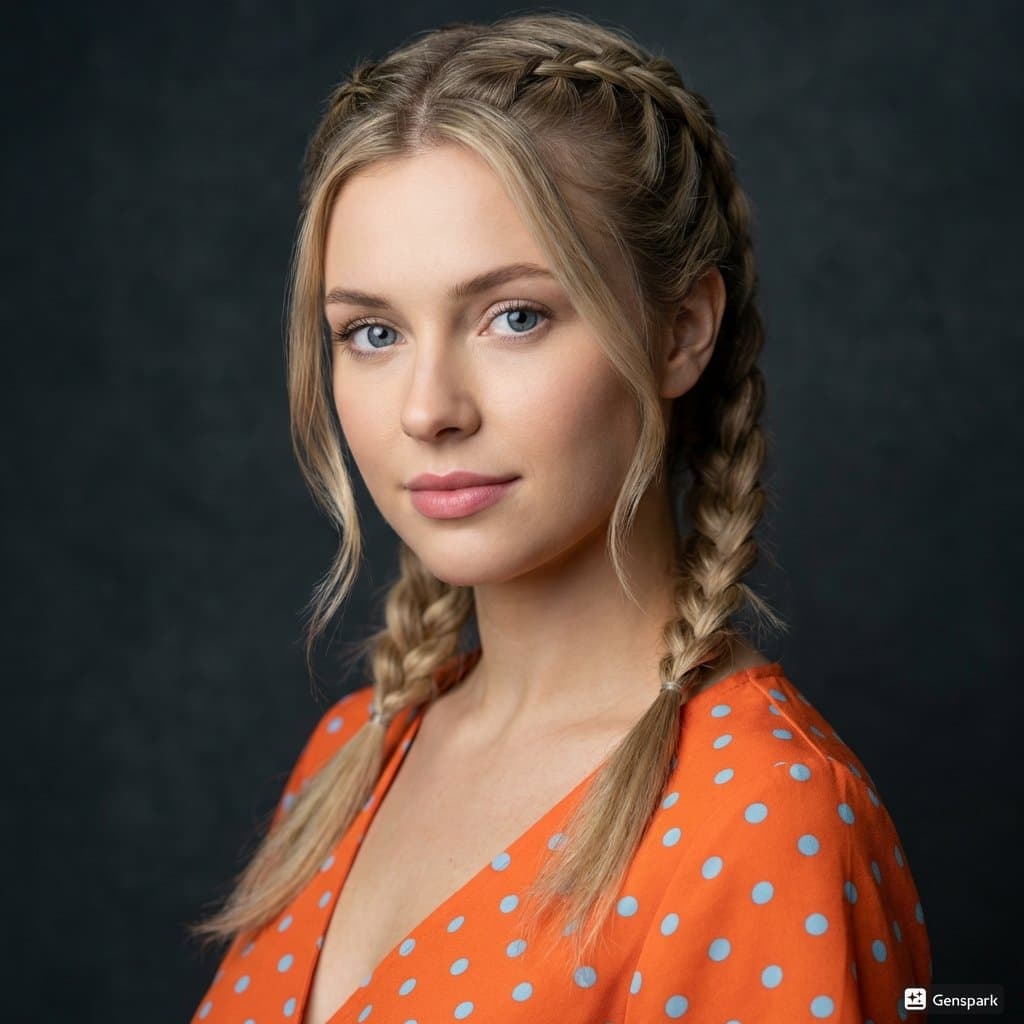 Cinematic Portrait of Woman with Braids — example 1