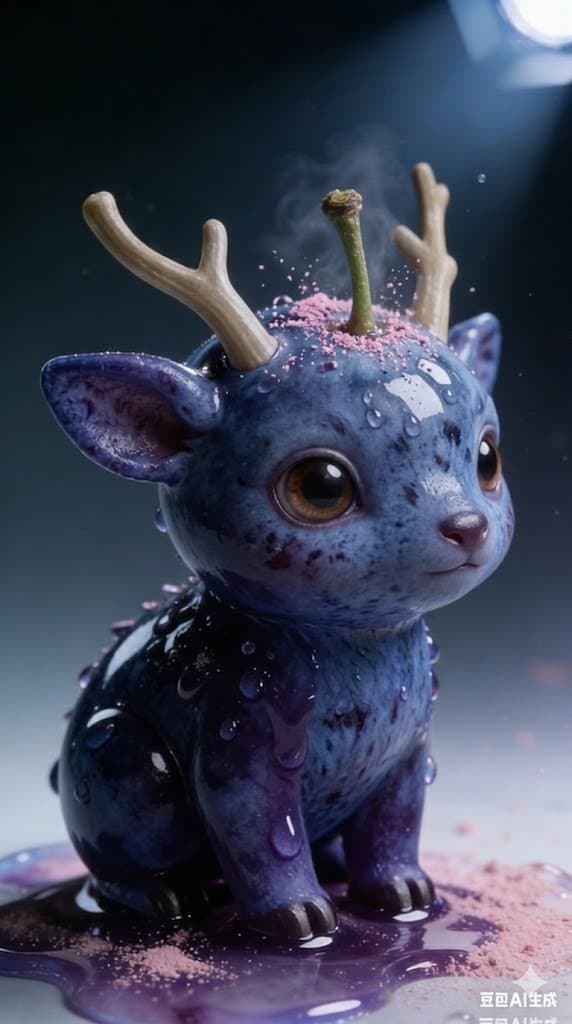 Kawaii Blueberry Fawn Forest Spirit Macro Photo — example 1