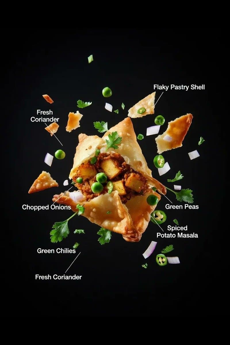 Ultra-realistic Food Advertisement Shot of an Indian Samosa — example 1