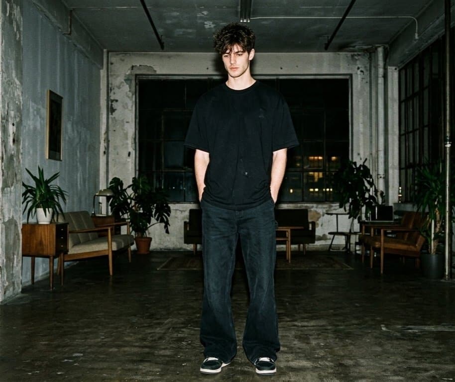 Hyper-realistic Nighttime Fashion Photograph with On-Camera Flash — example 1