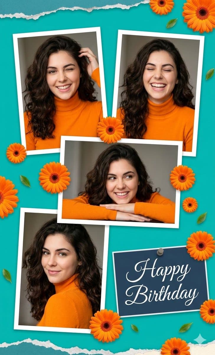 Digital Photo Collage Birthday Poster — example 1