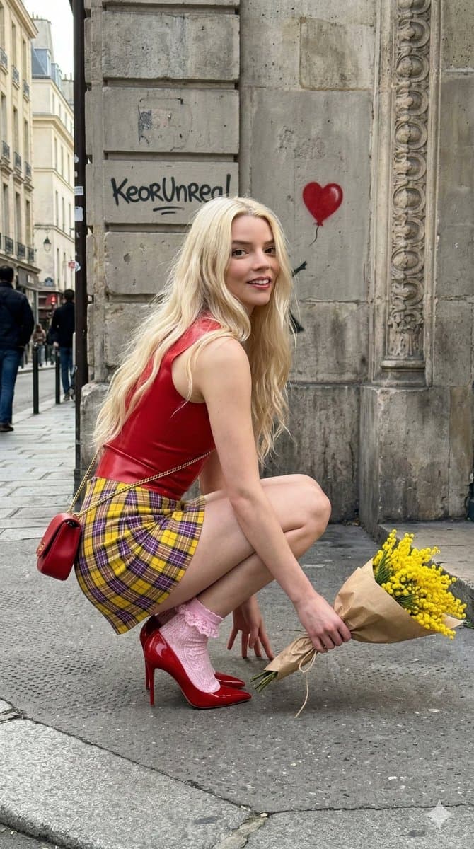 Anya Taylor-Joy Inspired High Fashion Street Editorial — example 1