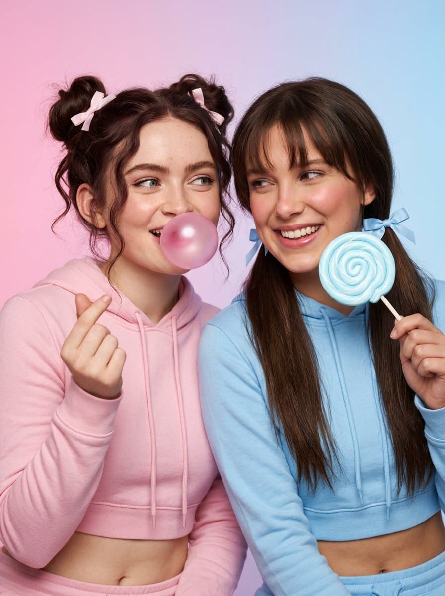 Sadie Sink and Millie Bobby Brown Kawaii Idol Vibe — example 1