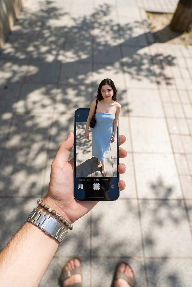 Surreal Forced Perspective Miniature Woman — example 1