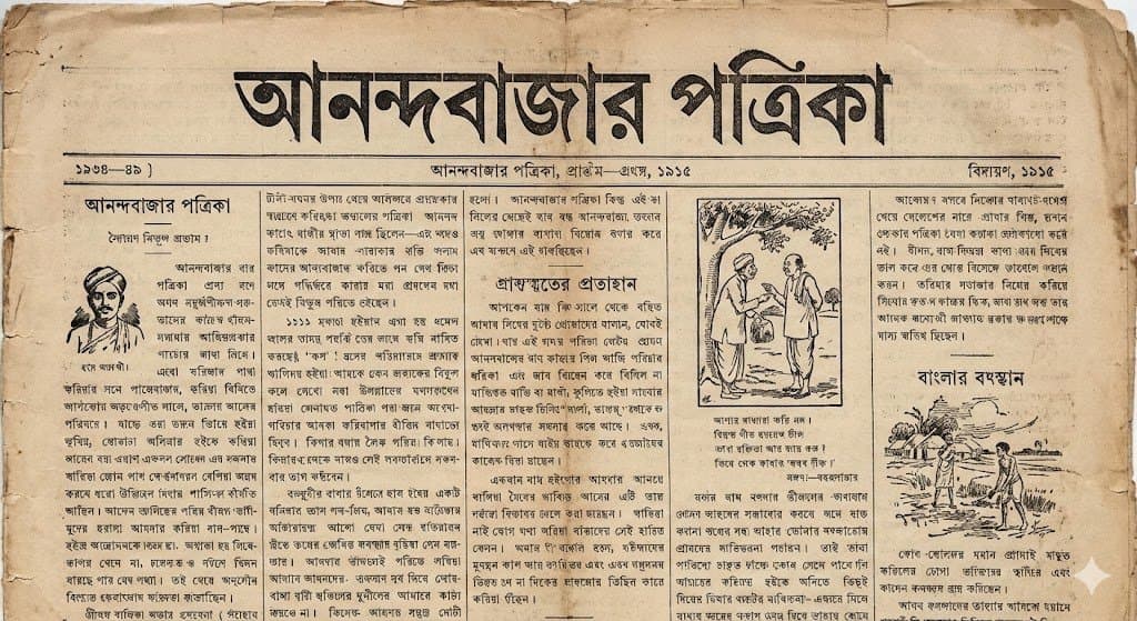 1915 Bengali newspaper page reconstruction — example 1