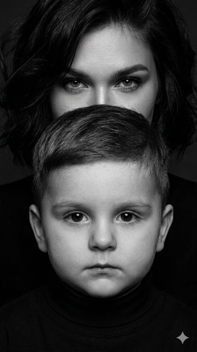 Dramatic Black and White Family Portrait Prompts — example 1