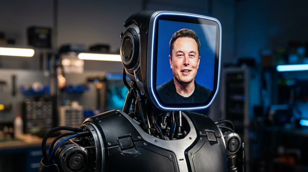 Sleek LCD-Face Robot Prompt — example 4