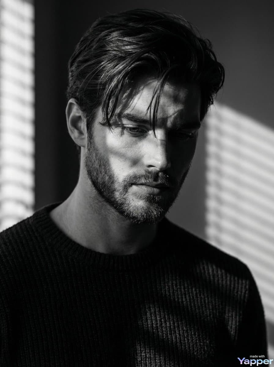 Film Noir Cinematic Black and White Portrait — example 1