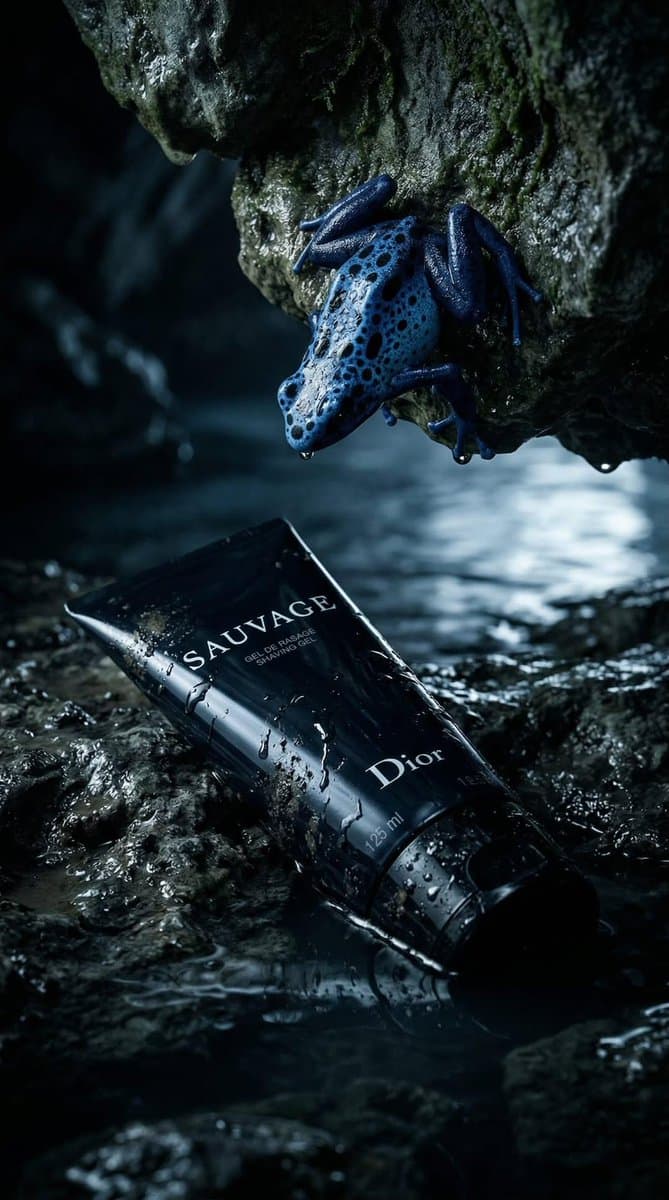 Luxury Product Photography of Dior Sauvage Shaving Gel — example 2