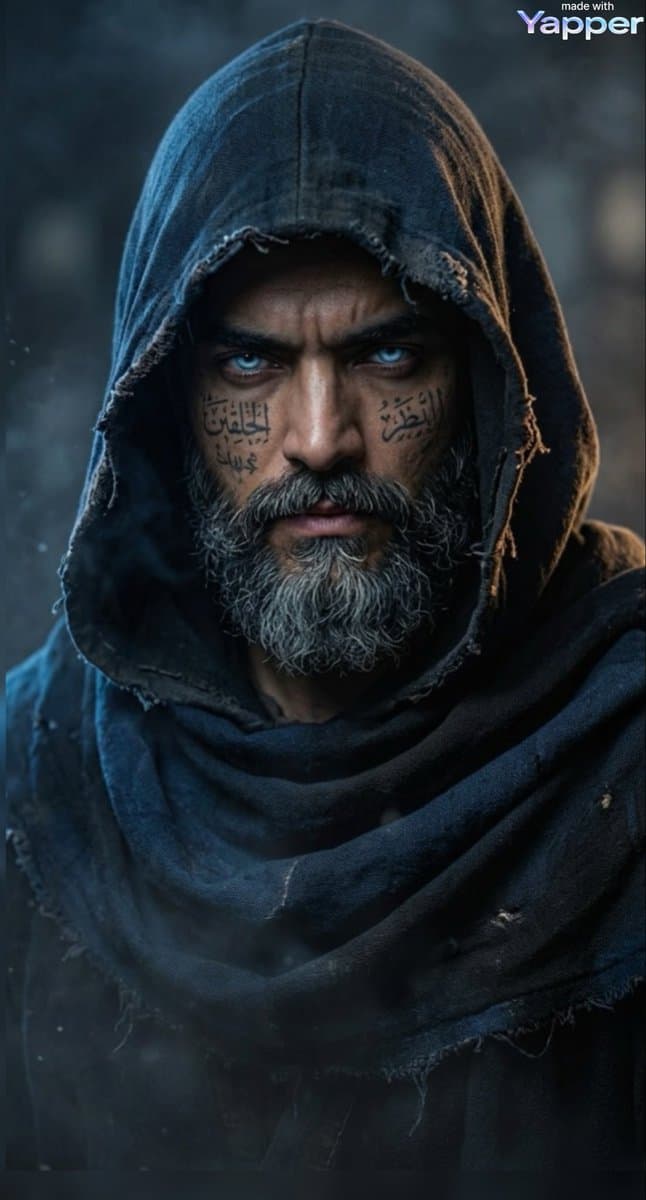 Cinematic Portrait of a Mysterious Hooded Warrior — example 1