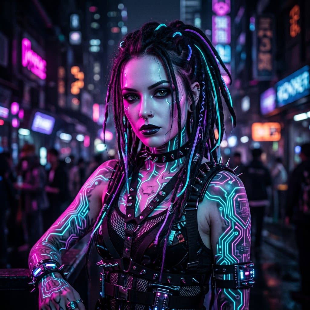 Cyberpunk Portraiture JSON Prompt — example 1