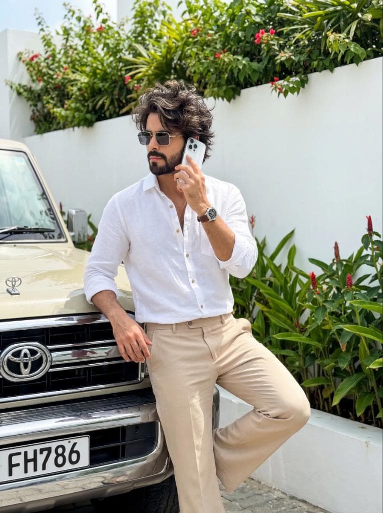 Ultrarealistic Image of Stylish Boy Leaning on Land Cruiser — example 1