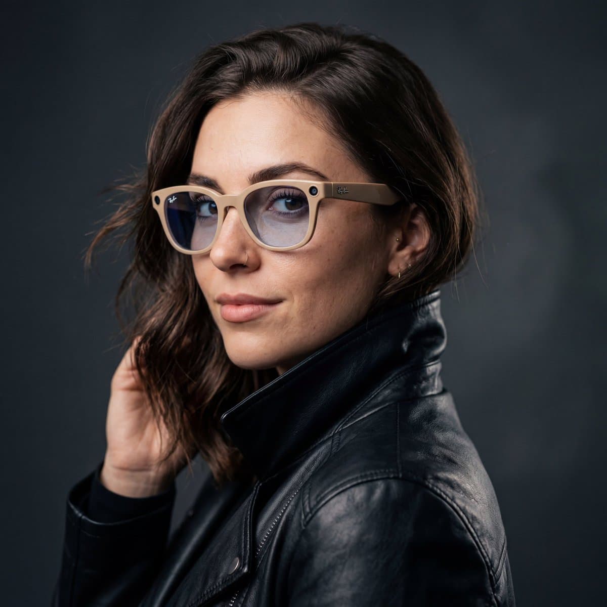 Cinematic Studio Portrait with Smart Glasses — example 1