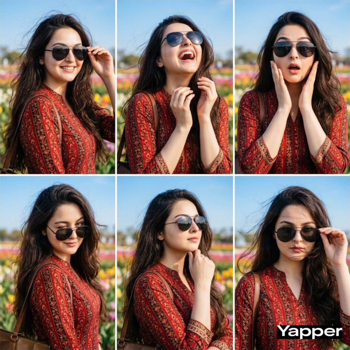 Stylish Six-Portrait Collage Prompt — example 1
