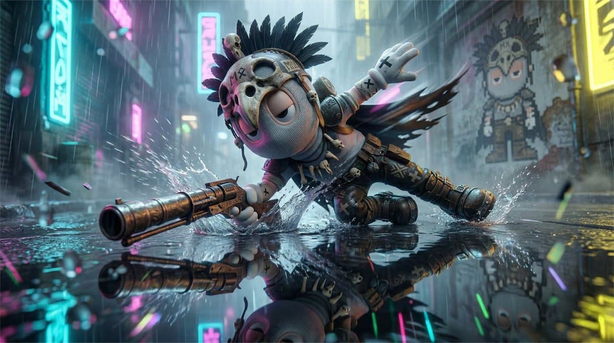High-Speed Cinematic Cyberpunk Scene Prompt — example 1