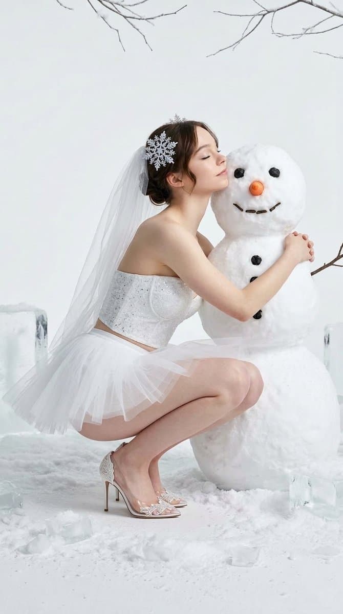 Winter Fantasy Editorial with Emma Myers Lookalike — example 1