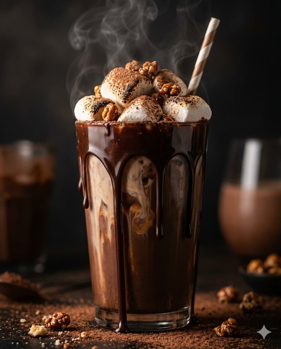 Editorial Food Photography of Chocolate Brownie Stack — example 1
