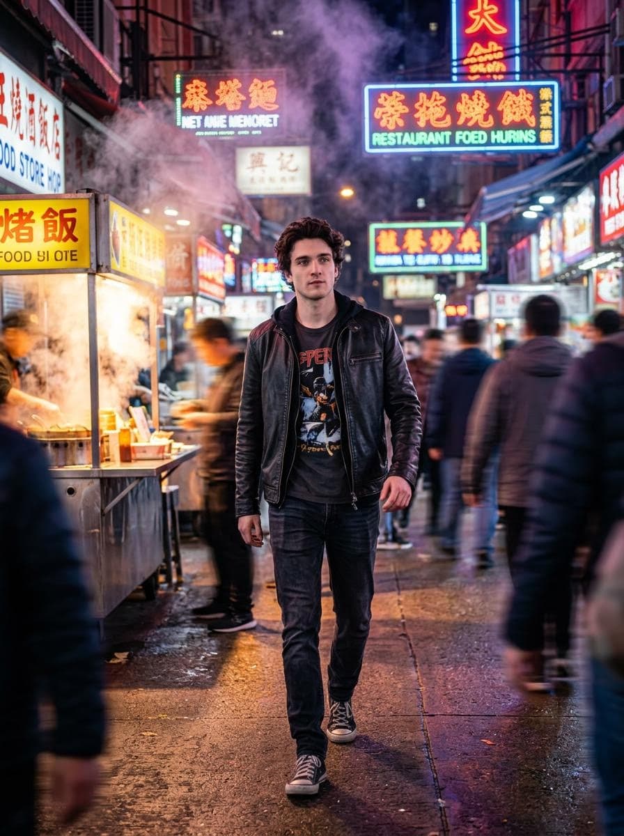 Cinematic Hollywood-Style Street Market Walk — example 1