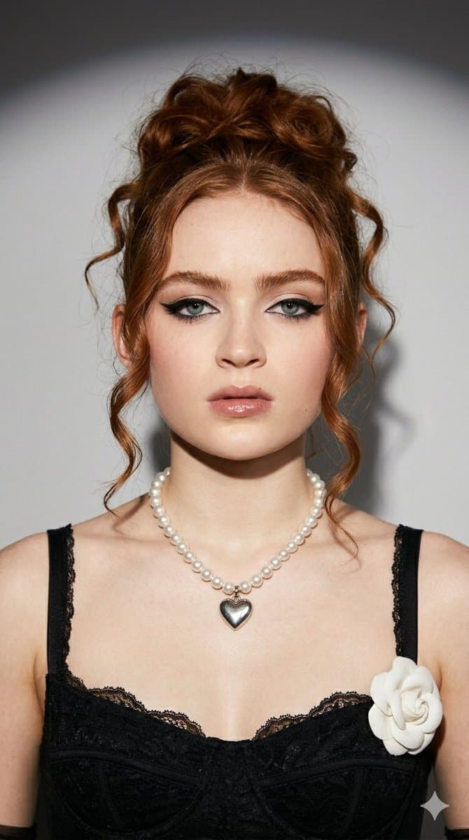 Coquette Fashion Editorial Portrait (Sadie Sink) — example 1