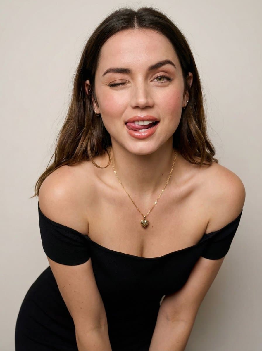 Clean Minimal Studio Portrait with Playful Wink — example 2