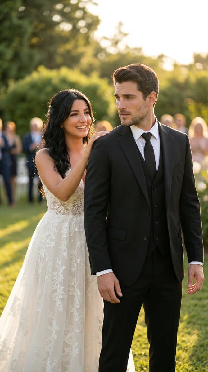 Cinematic Wedding First Look Prompt — example 1