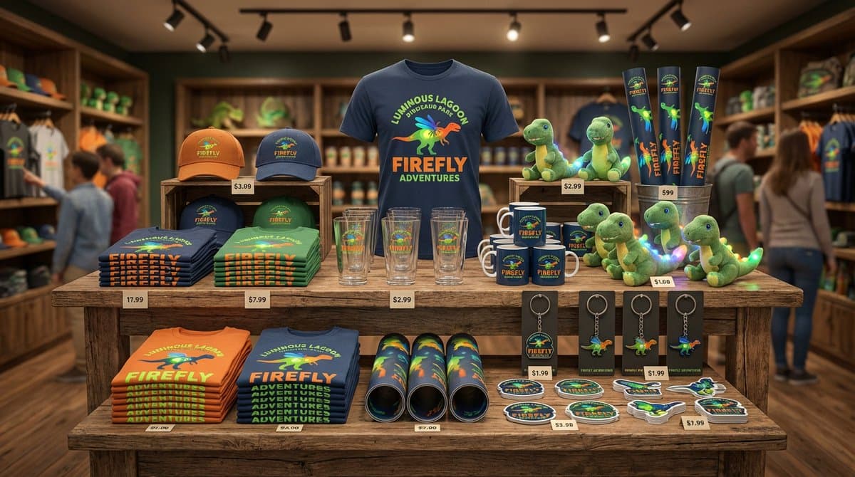 Dinosaur Park Gift Shop Merchandise Display — example 1