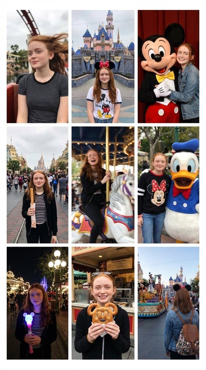 Low-Quality Instagram Grid of Disneyland Moments — example 1