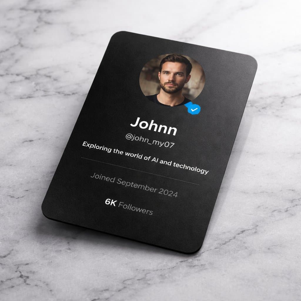 High-End Editorial Photoshoot of a Social Media Profile Card — example 2