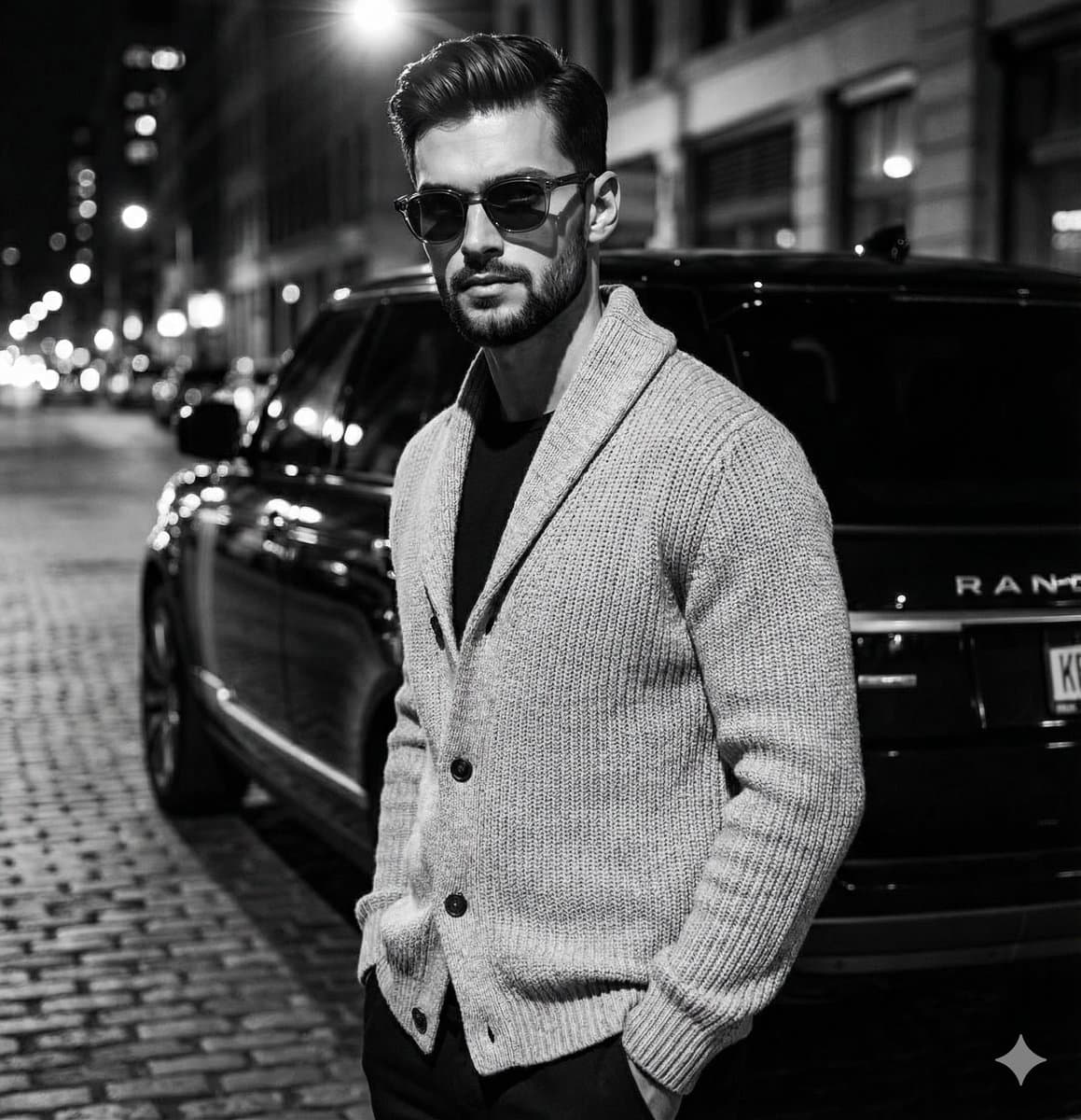 High-Contrast Black and White Fashion Editorial — example 1