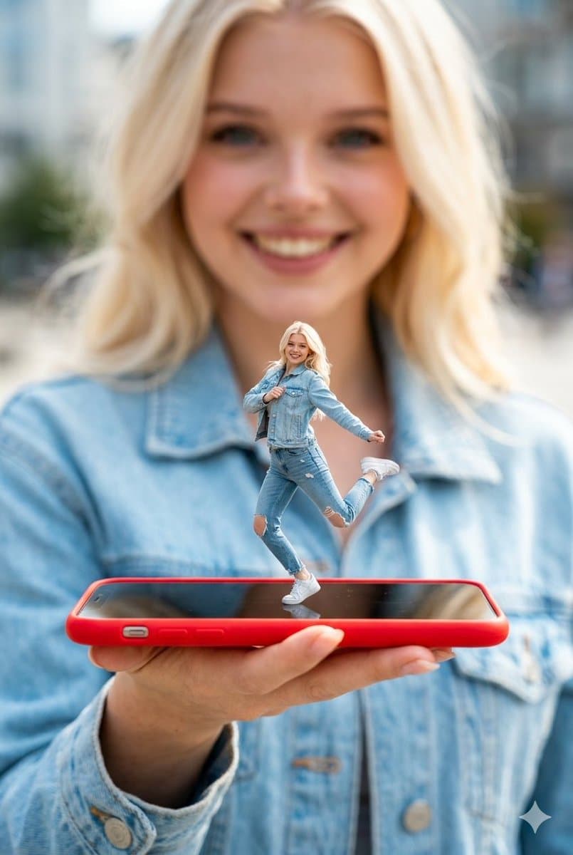 Surreal Miniature Dancing Composite Photo Prompt — example 1