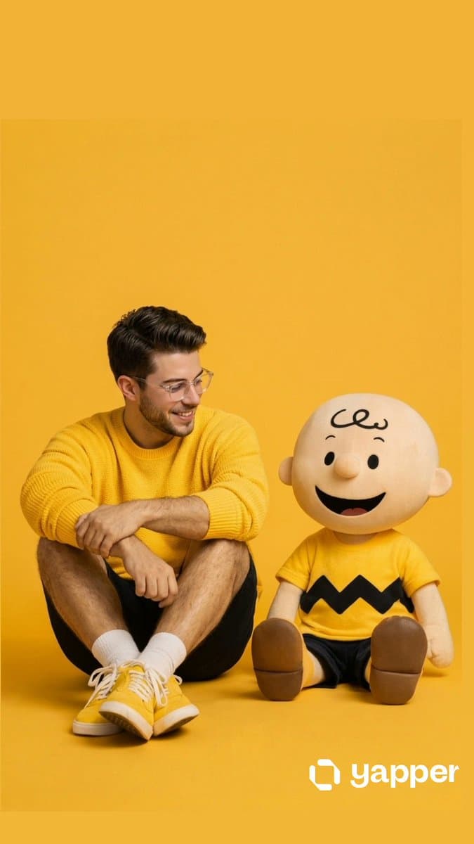 Ultra-realistic Studio Photography of Man and Cartoon Doll — example 1