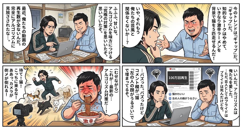 Nano Banana Pro 4-Panel Manga Prompt: The Formula for Buzz — example 1