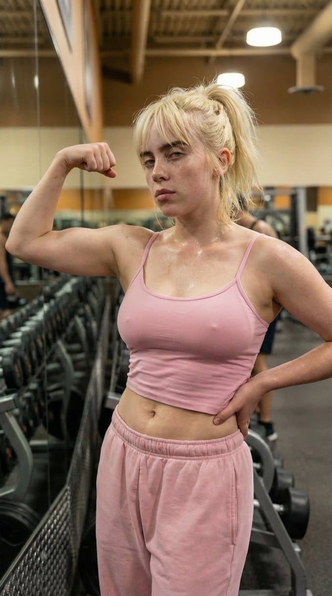 Gym Selfie Flexing Bicep — example 1