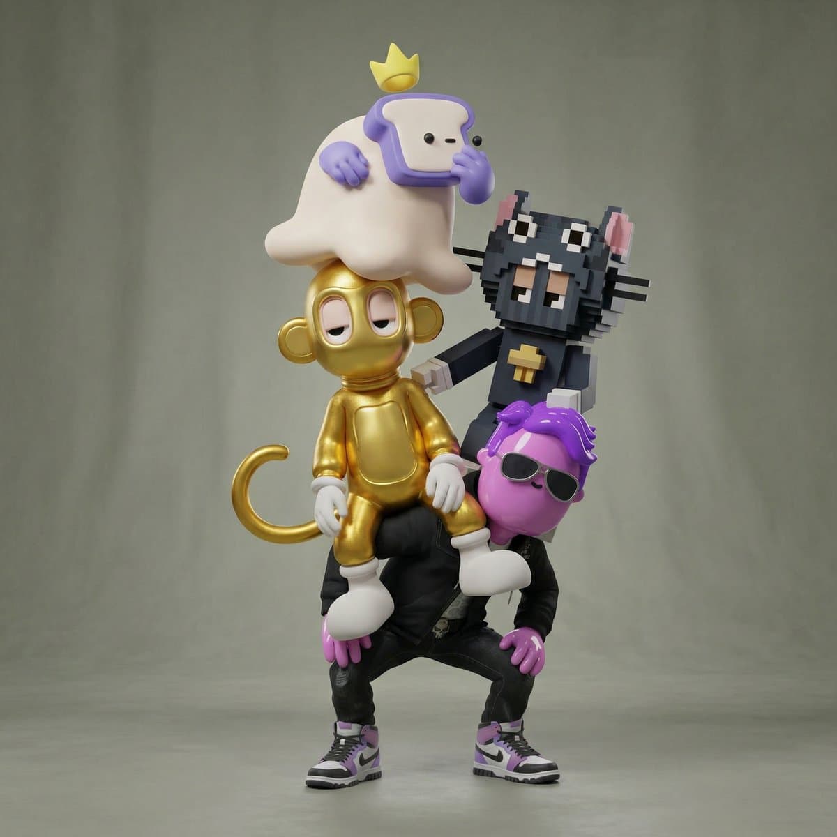 Awkward Stacked NFT Family Portrait — example 1