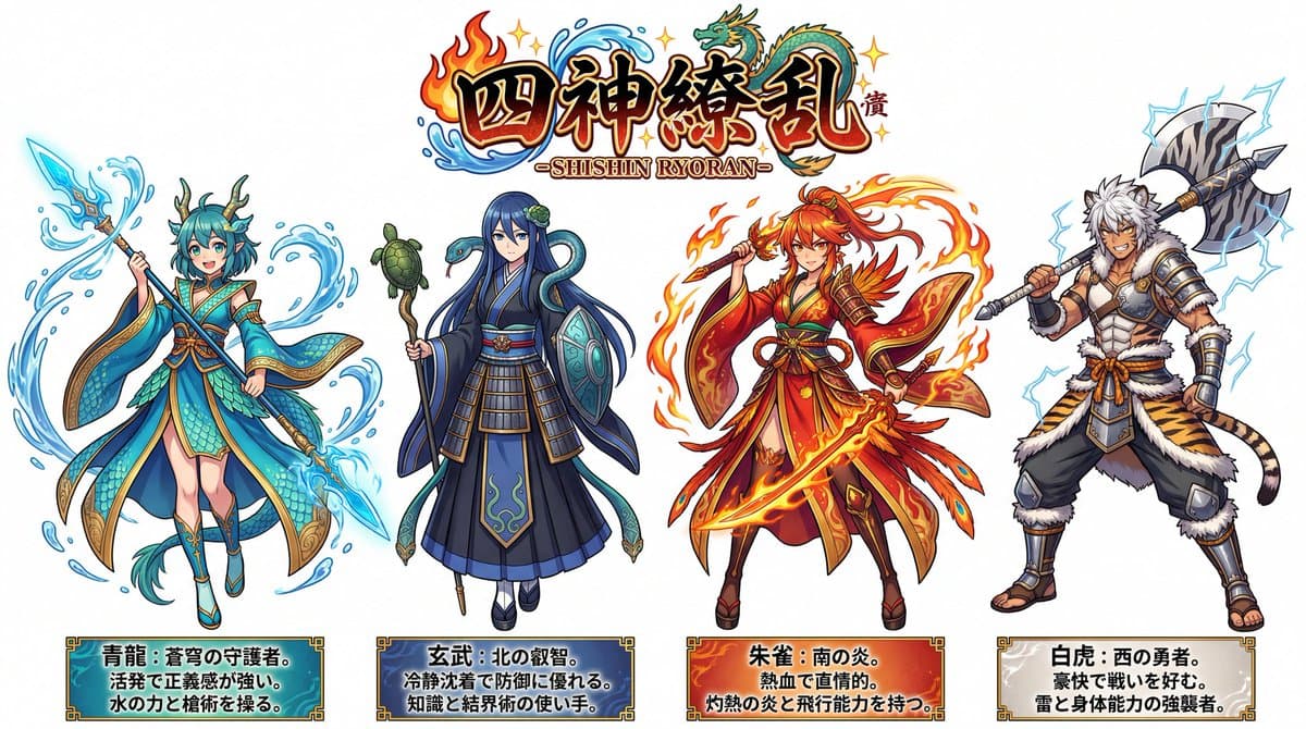 Four Divine Beasts (Shishin) Generation β example 1