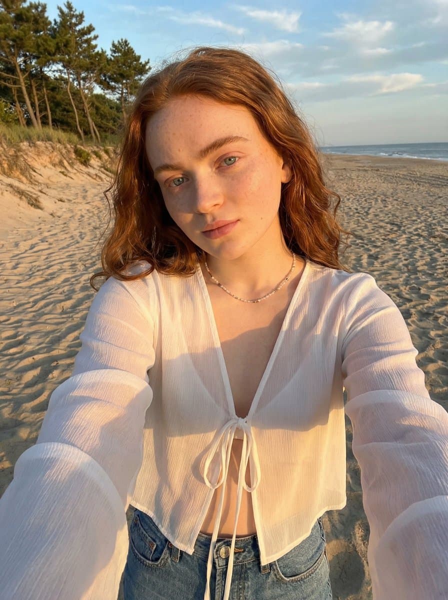 Golden Hour Beach Selfie Prompt — example 1